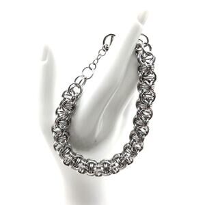 Chainmaille Inverted Round Weave Hand Crafted Lightweight Stainless Bracelet 9"
